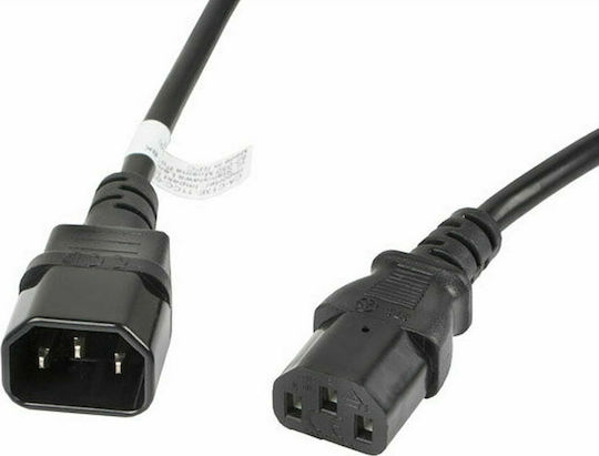 Lanberg IEC C13 - IEC C14 Cable 3m Μαύρο CA-C13E-11CC-0030-BK