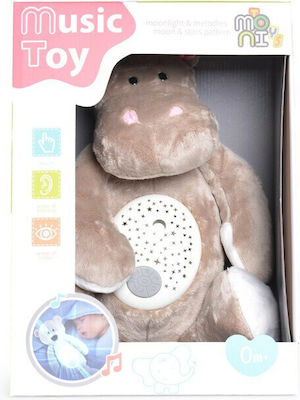 Moni Sleep Toy made of Fabric with Light and Sounds for 0++ Months Hippopotamus