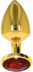 Taboom Diamond Jewel Anal Plug Small Gold / Red 7cm