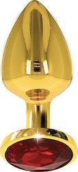 Taboom Diamond Jewel Анална тапа Medium Gold / Red 9.5см