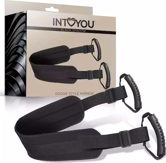 IntoYou Black Shadow Doggie Style Harness Βοήθημα Vegan Leather σε Μαύρο Χρώμα