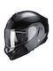 Scorpion Exo 930 BLACK GLOSS Мотоциклетна каска Флип ъп с Sunvisor 930-BLACK