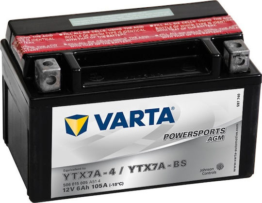 Varta Μπαταρία Μοτοσυκλέτας YTX7A-BS με Χωρητικότητα 6Ah
