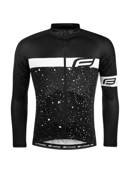 Force Spray Bărbați Mânecă lungă Tricou de ciclism Negru