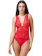 Frauen Bodysuit mit Spitze Rot