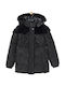 Kids' Casual Jacket Long Double Sided with Hood Black