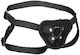 Shots Ouch! Velvet & Velcro Adjustable Strap On Harness with O-Ring Harness in Black Color