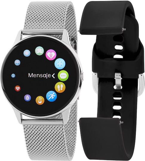 Marea B58008 39mm Smartwatch with Heart Rate Monitor (Silver)