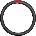 Sparco Car Steering Wheel Cover Tailored with Diameter 37.5-39cm με Κόκκινο Κέντημα Leather Black