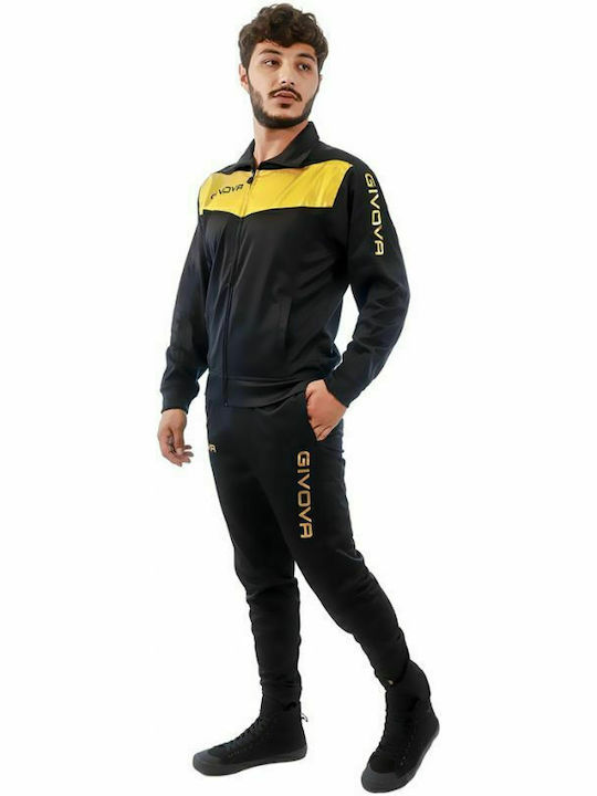 Football Tracksuit Glossy with Elastic Black / Gold