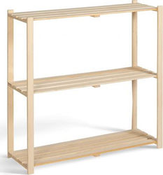 Floor Solid Wood Shelf Natural 90x30x90cm