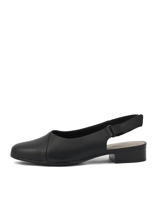 Juliet Pull Δερμάτινες Γυναικείες Μπαλαρίνες Slingback σε Μαύρο Χρώμα