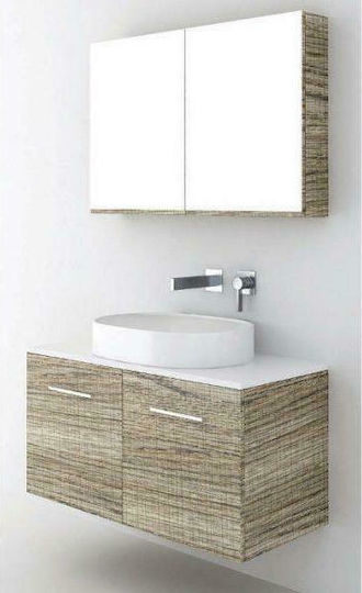 Orabella Solid Surface 100 2 Doors Countertop without Sink Melamine L100xW45xH50cm 101