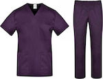 B-Well Cesare Унисекс Медицински комплект панталон и блуза Лилав от памук и полиестер