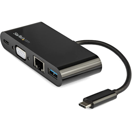 StarTech USB-C Docking Station με PD Ethernet Μαύρο (DKT30CVAGPD)