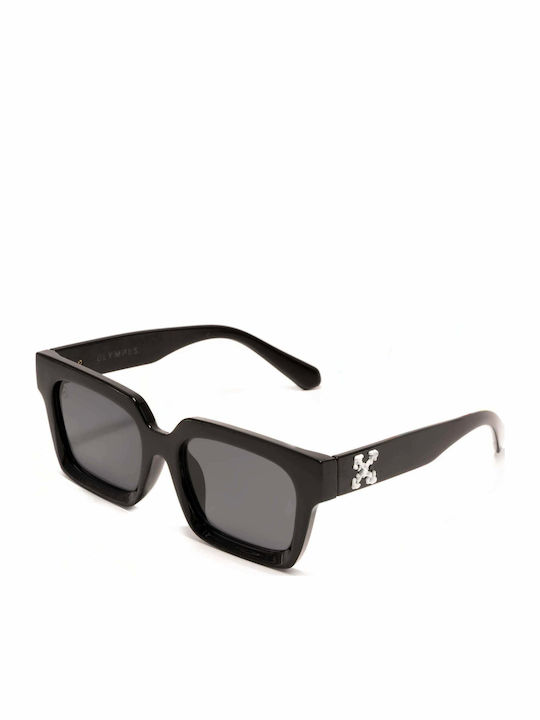 Olympus Sunglasses Xenofon Sunglasses with Black Acetate Frame and Black Lenses Black