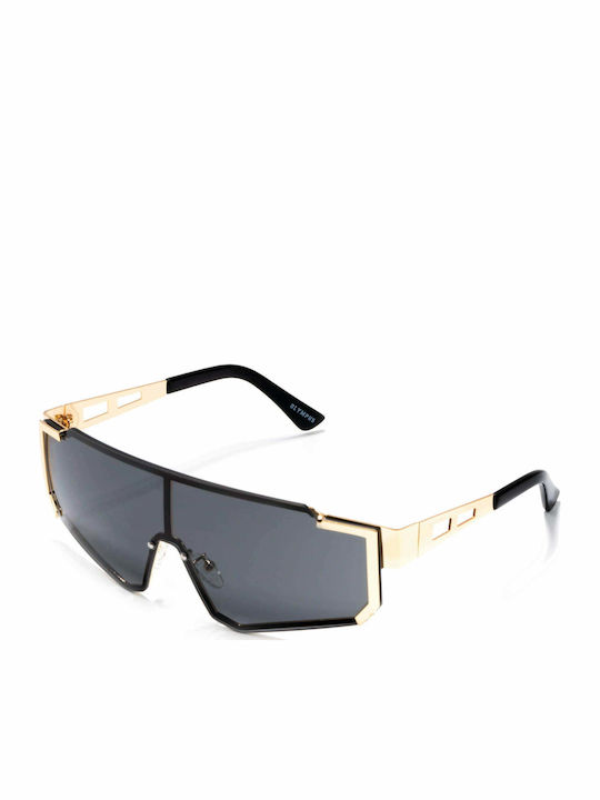 Olympus Sunglasses Xerxes Sunglasses with Gold / Black Metal Frame and Gray Lens 01-089