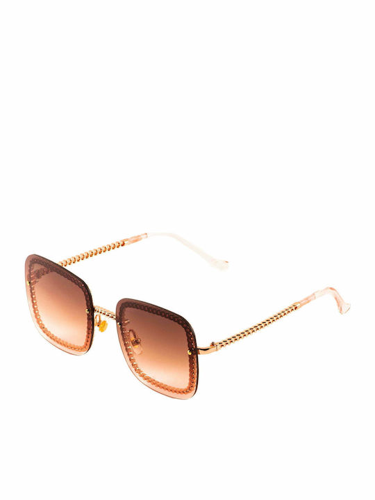 Olympus Sunglasses Rhea Sonnenbrillen mit Gold Rahmen und Braun Verlaufsfarbe Linse 01-032