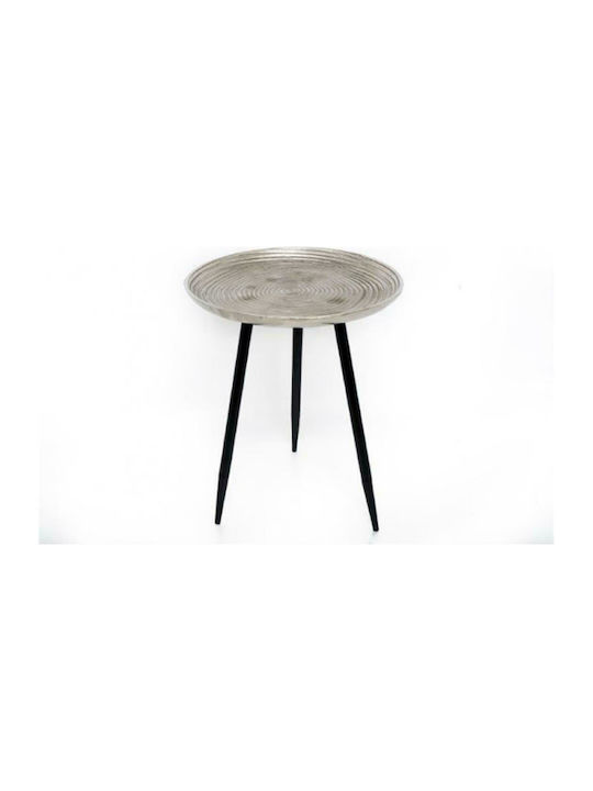 Round Aluminium Side Table Γκρι L35xW35xH49cm