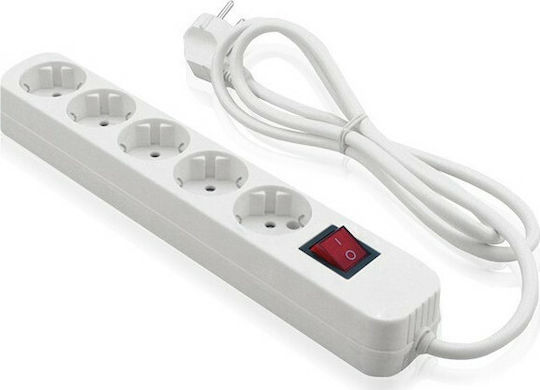 Lineme Power Strip 5 Positions with Switch and Cable 1.5m