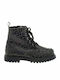 Ricco Mondo 1838 Kids Leather Anatomic Military Boots with Lace Gray