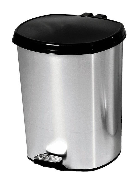 Sidirela Πλαστικό Καλαθάκι Μπάνιου 12lt Black Silver