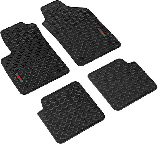 Lampa Set of Front and Rear Mats 4pcs Tray Type for Fiat 500 2008-2016 Black