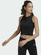 Adidas AEROKNIT Fast Women's Athletic Crop Top Sleeveless Fast Drying Black