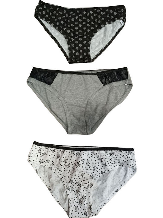 Tai Women's Slip 3Pack Black.Grey/White