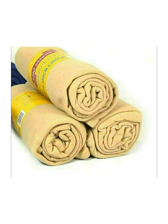Sidirela Pătură Polar Fleece Simplă 150x200 cm Ecru E-0280