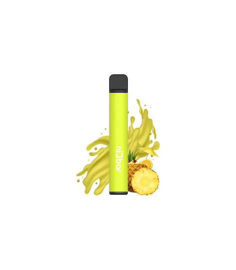 NiQbar Единично Употребима Електронна Цигара 500 Вдишвания Pineapple Ice 2ml 20mg Жълт