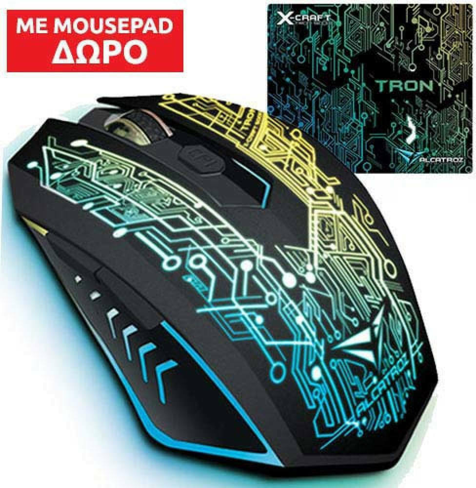 Alcatroz XCraft Tron 5000 RGB Gaming Ποντίκι Μαύρο Skroutz.gr