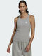 Adidas Essentials Yoga Women's Athletic Cotton Blouse Sleeveless Gray