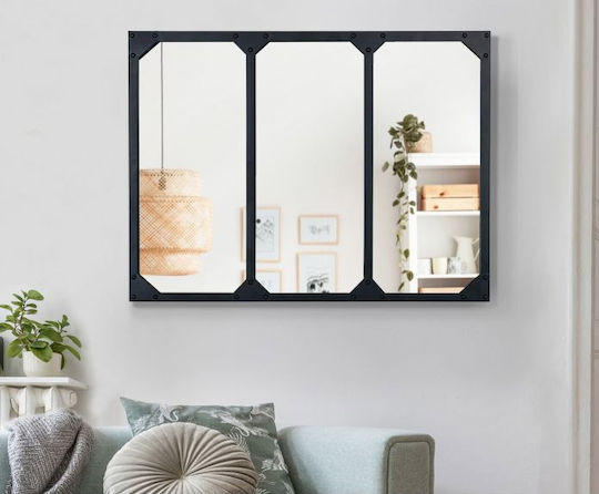 Idomya 30042372 Καθρέπτης Ορθογώνιος Μαύρος 60x80cm