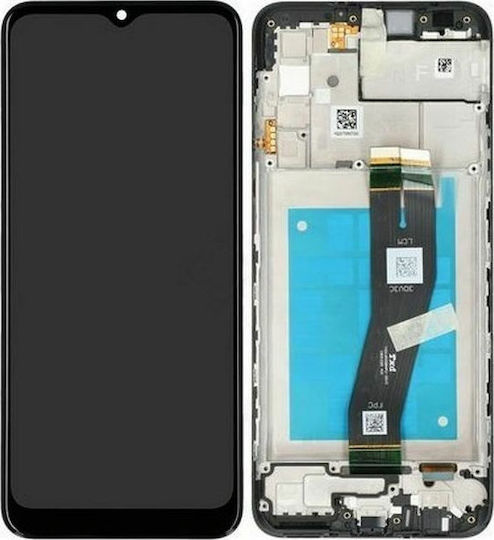 LCD Екран Със Сензорен Механизъм И Подрамка За Galaxy A02s Черен