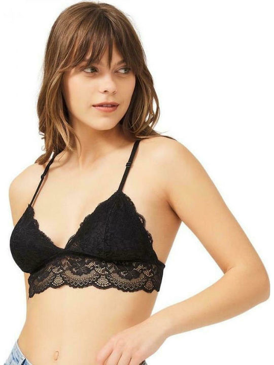 CottonHill Women's Bralette Bra Black