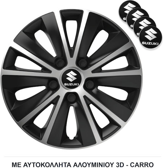 Versaco Set Capace De Roți Auto Rapide Compatibile Cu Suzuki 4 Bucăți 14 Argintii/Mine