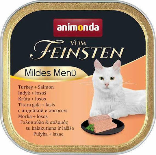 Animonda Vom Feinsten Adult Wet Food for Adult Cats in Trays with Turkey and Salmon Grain-Free 100gr