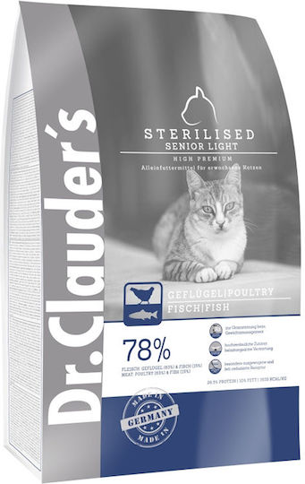 Dr.Clauder's High Premium Senior Light Sterilized Ξηρά Τροφή Διαίτης για Ηλικιωμένες Στειρωμένες Γάτες με Πουλερικά 10kg