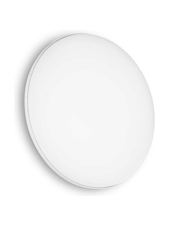Ideal Lux Mib PL Round Πλαφονιέρα Οροφής Εξωτερικού Χώρου με Ενσωματωμένο LED σε Λευκό Χρώμα 269115