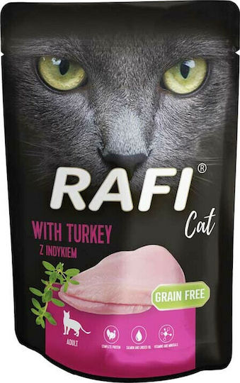 Dolina Noteci Rafi Cat Adult Hrană Umedă pentru Pisici Adulte în Pliculeț cu Curcan fără Cereale 4x100gr
