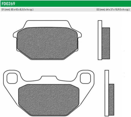 Newfren Motorcycle Brake Pads F305 Front & Rear Brake Pads for Kymco for Kymco Agility 125 / Agility 50 / People Lifan CITY 125 Sym Joyride 125 / Joyride 150 / Joyride 200 Vespa 50