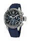 Nautica BFC Watch Chronograph Battery with Blue Rubber Strap