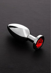 Triune Jeweled Πρωκτική Σφήνα Large Silver / Red 10.4cm