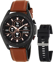 Marea Β57011 47mm Smartwatch με Παλμογράφο (Καφέ)