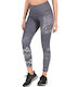 Hydro Switch 17-28084-29 Women's Cropped Training Legging High Waisted Grey Silver/Purple