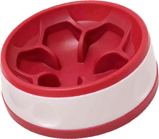 Croci TPR Kunststoff Schalen Futter Langsame Fütterung für Hund & Katze 500ml 18cm in Rot Farbe