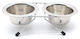 Croci Steel Dos Metallischer Futter- & Wasserschale für Hund & Katze 2 x 1,89l 29x15x6,45cm