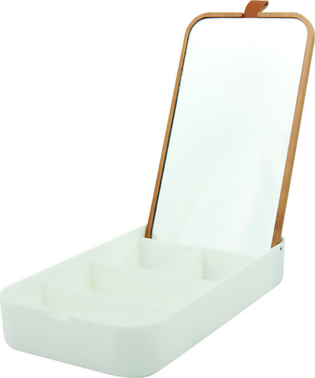 Dimitracas Καθρέπτης Μακιγιάζ Επιτραπέζιος 23x23cm Λευκός