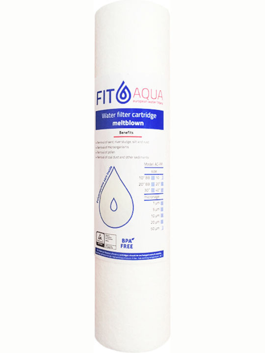 Fit Aqua Ανταλλακτικό Φίλτρο Νερού Άνω και Κάτω Πάγκου από Πολυπροπυλένιο 10" PP-10 50 μm